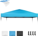 10×10 Canopy Replacement Top, Pop Up Canopy Replacement Tent Cover for Straight Leg Frame, Waterproof Canopy Top Cover for Garden Patio Camping (Top Only)(SkyBlue)