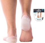 Tuli’s Heavy Duty Gel Heel Cups, Cushion Insert for Shock Absorption, Plantar Fasciitis, Sever’s Disease and Heel Pain Relief, Made in USA, Large, 1 Pair.