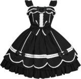 Women Sweet Lolita Dress Victorian Sleeveless Princess Halloween Cosplay Costumes Lace Layers Maid Dresses Trendy