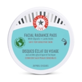 First Aid Beauty – Facial Radiance Pads with Glycolic & Lactic Acids – Daily Exfoliating Pads with AHA that Help Tone & Brighten Skin – Makeup Prep Pads – Compostable for Daily Use – 28 Pads