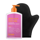 b.tan Best Clear Self Tanning Gel with Mitt Kit | Glow Your Own Way Bundle – Ultra Dark, Quick Express Tanner Gel for Face & Body with Applicator, Transfer-Proof, No Fake Tan Smell, 16 Fl Oz