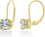 Amazon Essentials Platinum-Plated Sterling Silver Infinite Elements Zirconia Leverback Earrings (previously Amazon Collection)