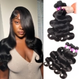 12A Human Hair Bundles 400g Body Wave Bundles Human Hair Extensions 18 20 22 22 Inch Brazilian Virgin Body Wave 4 Pieces Deals Unprocessed Brazilian Quick Weave Extensions Natural Black