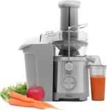 Omega Centrifugal Juicer with Extra Large Chute High Speed Extractor For Fruits and Vegetables, Features 2 Speeds Stainless Steel Filter and Large Pulp Container, 1000-Watts, Silver