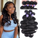 12A Human Hair Bundles 16 16 16 16 Inch Body Wave Bundles Human Hair Extensions 400g Unprocessed Brazilian Virgin Body Wave 4 Pieces Deals Brazilian Quick Weave Natural Black Wavy Extensions
