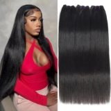 Vanlov Straight Bundles Human Hair 26 26 26 Inch Remy Hair Bundles 100% Unprocessed Brazilian Virgin hair 3 Bundles Double Weft Natural Black