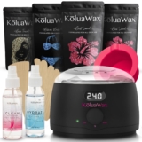 KoluaWax Premium Waxing Kit for Women – Hot Melt Wax Warmer for Hair Removal, Eyebrow, Bikini, Legs, Face, Brazilian Wax & More – Machine + 4-Pack Hard Wax Beads + Accessories, Black