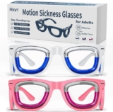 Hion 2 Pairs Adult Anti- Motion Sickness Smart Glasses, Ultra-Light Portable Nausea Relief Liquid Glasses, Carsickness Airsickness Seasickness Glasses, Travel/Cruise Essentials