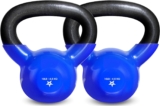 Yes4All 5-65lbs Kettlebells Vinyl Coated Cast Iron for Dumbbell Weights Exercises, Gym, Fitness, Full Body Workout Equipment Push up, Grip and Strength Training