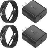 [2 Pack] 45W Super Fast Charger Type C USB-CAndroid Phone Fast Charging Replacement for Samsung Galaxy S25/S25 Ultra/S25+/S24 Ultra/S24/S24+/S23 Ultra/S23/S22/S20/S21/Note 10,Galaxy Tab, 6ft C Cable