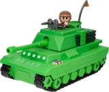 DevSeries Brookhaven Feature Tank – 7.5-Inch Vehicle with Lights, Working Treads, Ejecting Turret, 2.75-Inch Figure, and Exclusive Virtual Item Code