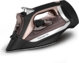 Rowenta Iron Steamer for Clothes, Stainless Steel Soleplate, Iron with Retractable Cord, Black, DW2459
