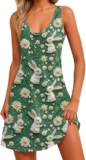 Milkmaid Summer Sundress for Women Puff Sleeve Wildflower Print Midi Dress for Vacation or Party