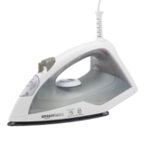 Amazon Basics Steam Iron, Handheld Clothes Steamer, Teflon Soleplate, 1200-Watt, Gray, 1.31ft