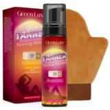 Self Tanner Mousse Kit – Sunless Tanning Foam with Hyaluronic Acid for Hydrating – Flawless & Streak-Free Watermelon Scent Fake Tan Mousse with Mitt, Medium Glow 6.76 fl. oz