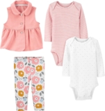 Simple Joys by Carter’s Baby Girls’ 4-Piece Short-Sleeve Shirts and Pants Playwear Set