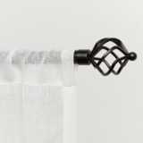 EXCLUSIVE HOME Torch 1″ Curtain Rod and Coordinating Finial Set, Matte Bronze, Adjustable 66″-120″