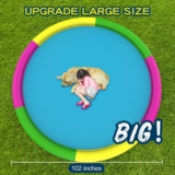 Growsland Non Slip Splash Pad for Kids and Dogs, 102” Extra Large Splash Pad Outdoor Sprinkler for Kids, Dog Water Summer Toys Outdoor Toys for Toddlers 3-5 Kids Ages 4-8